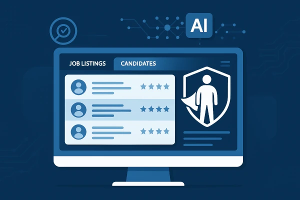 AI recruiting software dashboard for job posting, candidate management, and intelligent hiring decisions.